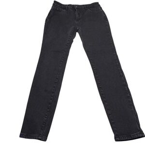 Worn Black Fleece Lined Thermal Skinny Jeans